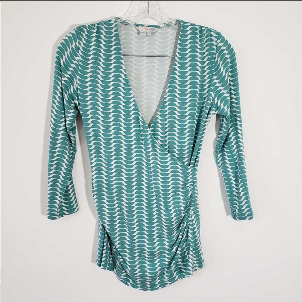 Biden Faux Wrap Geometric Top Size 6
